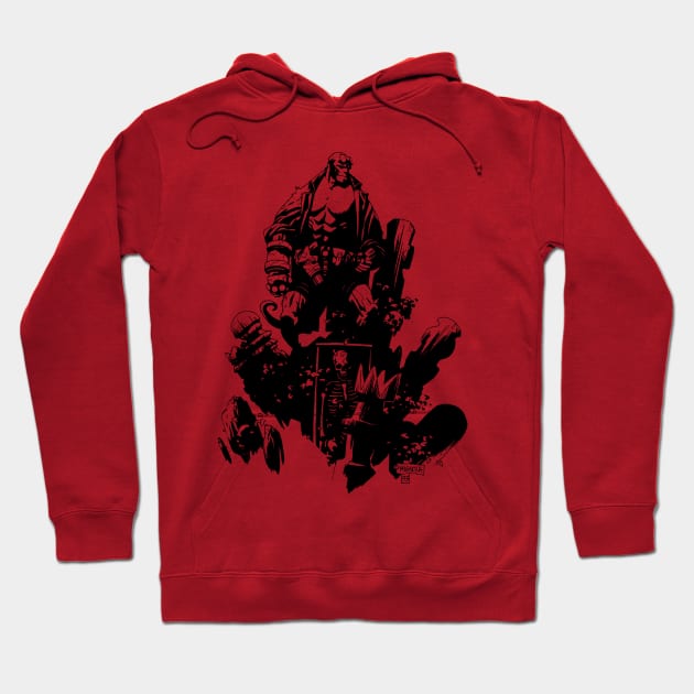 HELLBOY - Chained coffin Hoodie by ROBZILLA